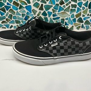 Vans Old Skool Skate Shoes Canvas Back and White Atwood Checked- Men’s Size 11.5